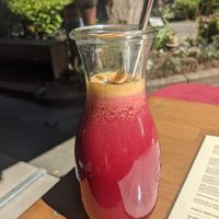 Juice with ginger at vevi Café - vegan specialities in Cologne
