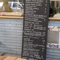Outside drinks menu.  More inside! at vevi Café - vegan specialities in Cologne
