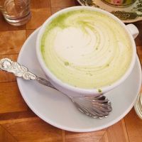 Beautiful matcha latte :) at vevi Café - vegan specialities in Cologne