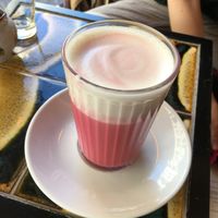 Red beet late  at vevi Café - vegan specialities in Cologne