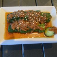 Spicy cucumber at Stripe Noodles in Chatan