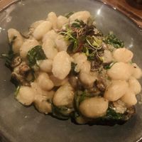 Delicious dumplings and mushrooms cream sauce  at Southern Social in Vero Beach