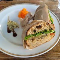 Marinated veg sandwich at Ploughman's Lunch Bakery in Okinawa