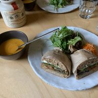Vegan veggie sandwich at Ploughman's Lunch Bakery in Okinawa
