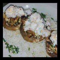 Cogumelos recheados com tofu at Abrigo da Alma in Tomar