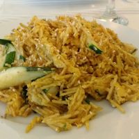 Courgette à brás! Typical portuguese dish, but instead of codfish, the vegetarian version comes with zucchini. at Abrigo da Alma in Tomar