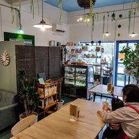 Decor at Detox Cafe Felicidad in Okinawa