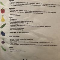 Menu in English at BioWinds in Fuengirola