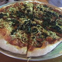 The Vegan Pizza  at Cha Chi's in Placencia