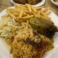 vegan filled tomatos and peppers with rice  at Noah's Ark in Kos
