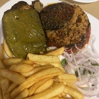 Stuffed vegetables with fries  at Noah's Ark in Kos