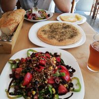 Noah's salad an garlic bread at Noah's Ark in Kos