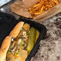 Vegan Philly cheesesteak   at Chomp in Rochester