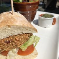 Vegan burger  at The Talbot in Stoke-on-trent