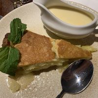 Apple pie and custard from the festive menu  at The Colney Fox in St Albans