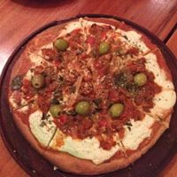 vegan pizza at Sattva 2 in Buenos Aires
