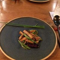 Sauteed eggplant with green chili at Old Bailey in Hong Kong Island