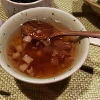 Peach gum dessert. Peach gum is gross. at Mi Xun TeaHouse 谧寻茶室 in Chengdu