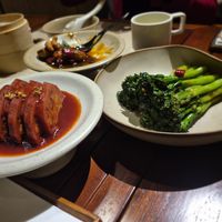 lotus roots with glutinous rice and Kailan at Mi Xun TeaHouse 谧寻茶室 in Chengdu