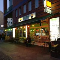 Outside seating area at Basmah in Berlin
