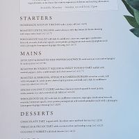 Menu at Coombe Cellars in Newton Abbot