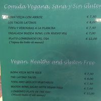 Part of the menu at Light Frank in Gran Canaria