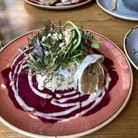 Beetroot carpaccio   at The Garlic Farm in Sandown