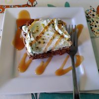 Pistachio and carrot cake at Red Squirrel Tapas Bar in Anglesey