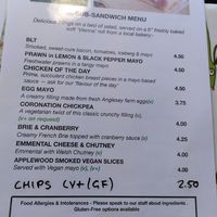Sandwich menu (September 2021) at Red Squirrel Tapas Bar in Anglesey