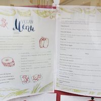 Vegan menu (there is another page for desserts) at Pane & Vino in Evora
