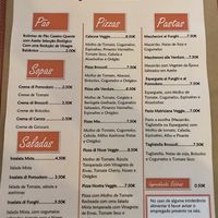 Vegan Menu at Pane & Vino in Evora