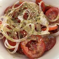 Tomate salat without olives  at Pane & Vino in Evora