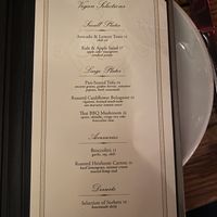 Vegan menu   at Beauty & Essex in Hollywood