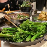 Bowl of greens  at Dishoom - Carnaby in London