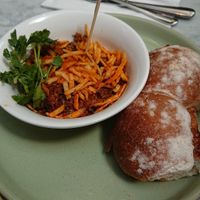 Vegan soy keema no eedu breakfast at Dishoom - Carnaby in London