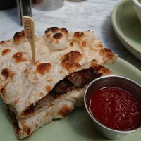 Vegan sausage naan with tomato chilli jam at Dishoom - Carnaby in London