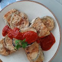 Fried eggplant at Markakis Restaurant - Piso Livadi Paros in Paros