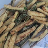 Fried zucchini at Markakis Restaurant - Piso Livadi Paros in Paros