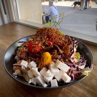 Kebab bowl, the feta style cheese tasted really good! at Vedans in Bayreuth