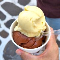 Vegan chocolate and lemon ice cream at Bon Bon Fait Maison - Maybe closed in Mykonos