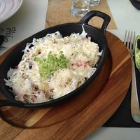 Rice pasta.

Photo by: Urška P. on Facebook at Hiša Ančka in Slovenj Gradec