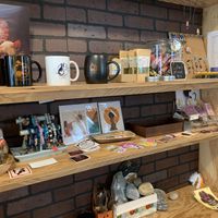 merchandise area at Alley Cat Cafe in Ithaca