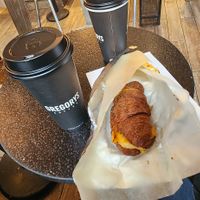 Vegan deluxe croissant at Gregory's Coffee - 7th Ave in New York City