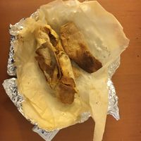 Vegan breakfast burrito--yum! at Gregory's Coffee - Madison Ave in New York City