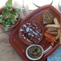 Lunch of the day (2 more dishes were brought a little later) summer style  at SESAM in Zutphen