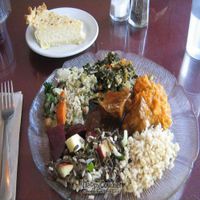 Sample several items. at Greens and Gourmet in Vancouver