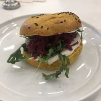Savory turmeric bagel at Alchemy - Grandview in Columbus