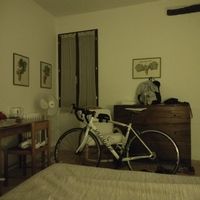 view from the king size bed in the room at night at Agriturismo La Lenticchia in Forli