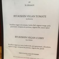 Vegan ramen options (nov. 2021) at Ryukishin - Richelieu in Paris