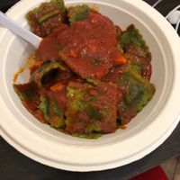 Vegan ravioli with tomato sauce  at Pastificio Artigianale di Canneto in Genoa